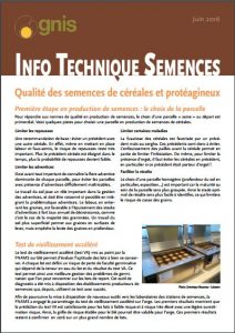 info technique semences céréales et protéagineux